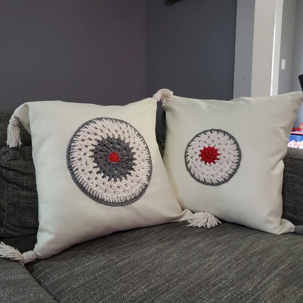 Decorated Pillow Covers Gray